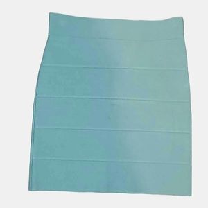 BCBGMAXAZRIA Tourquoise Blue Green Total Stretch Bodycon Bandage Nini Skirt SM